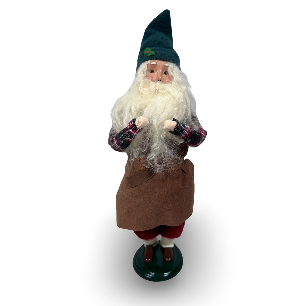 Byers Choice The Carolers 2000 Working Santa Workshop Plaid Apron Figurine 14.5"